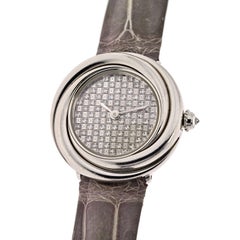 Cartier Ref 2444 18K White Gold Trinity Diamond Ladies Wrist Watch