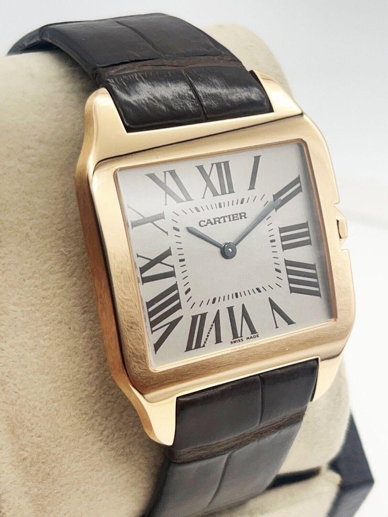 Cartier Ref 2650 W2006951 Santos Dumont 18 Oro Rosa Correa de piel