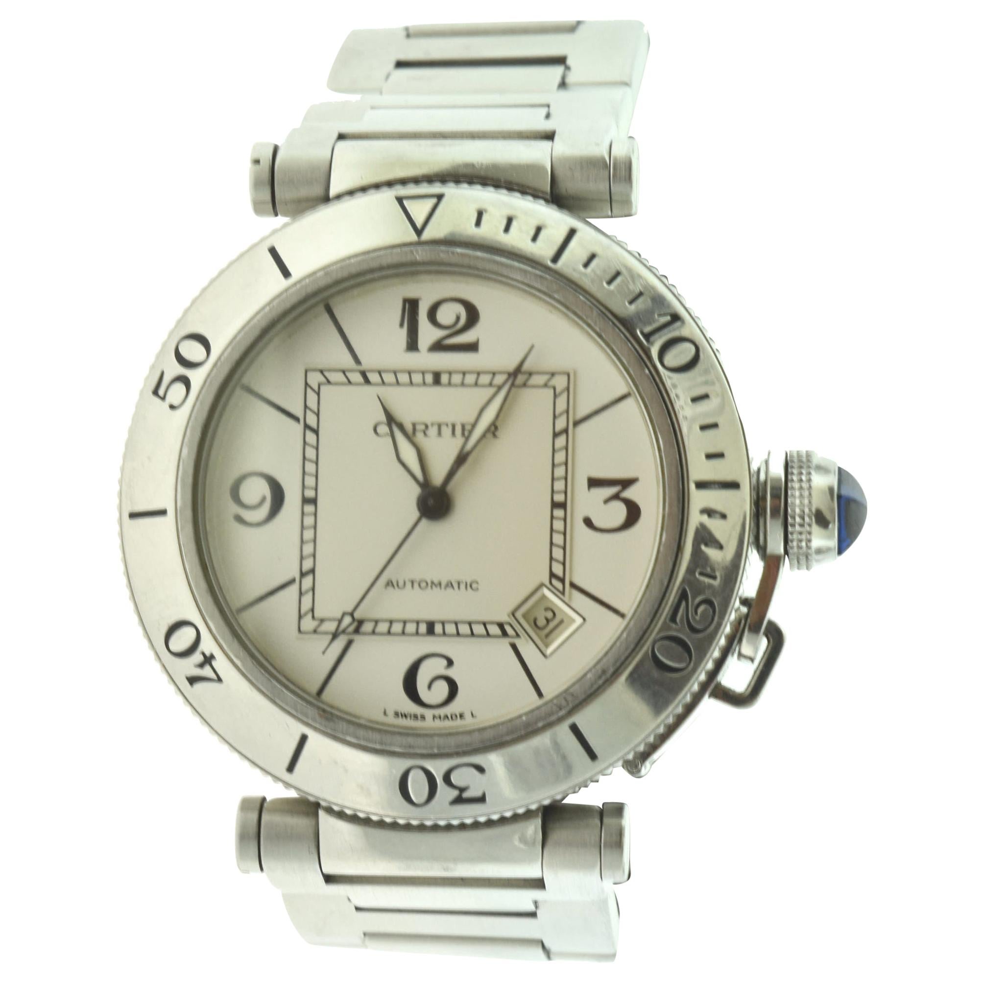 Cartier Ref. 2790 Pasha de Cartier Seatimer White Dial Steel Watch