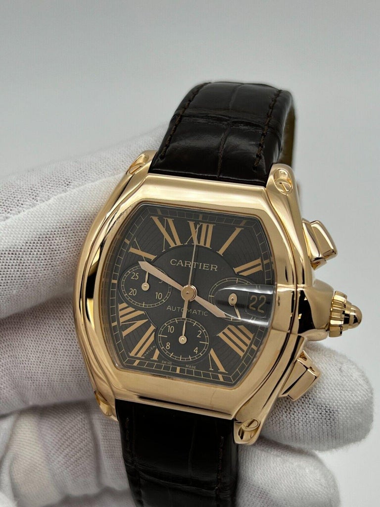 Cartier Ref 2848 Roadster Cronógrafo XL Oro rosa 18K Correa de