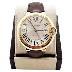 Cartier Ref 2998 Ballon Bleu 42mm 18K Yellow Gold Leather Band