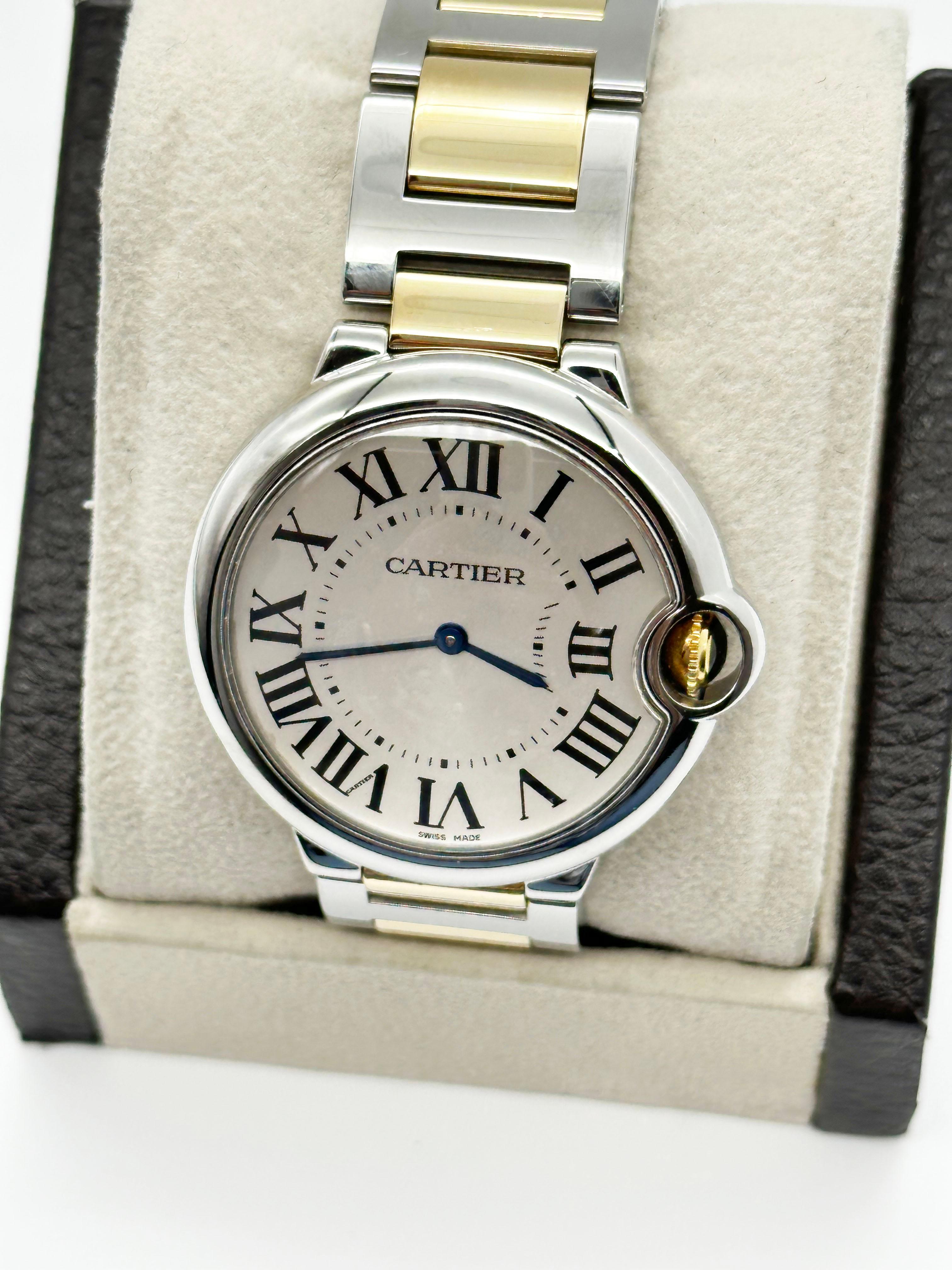 Cartier Ref 3005 Ballon Bleu 36mm 18K Gelbgold Edelstahl im Zustand „Hervorragend“ in San Diego, CA