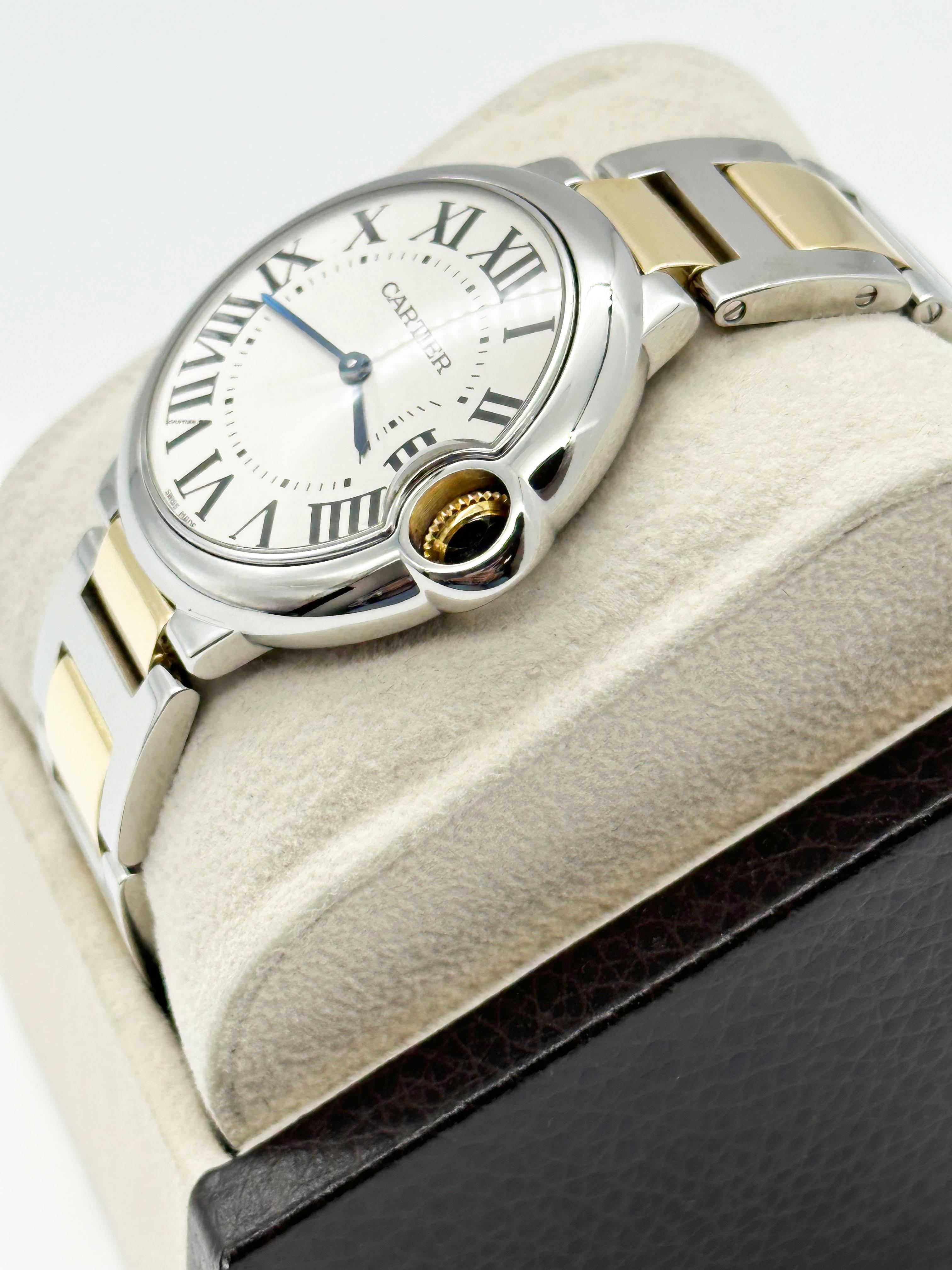 Cartier Ref 3005 Ballon Bleu 36mm 18K Gelbgold Edelstahl Damen