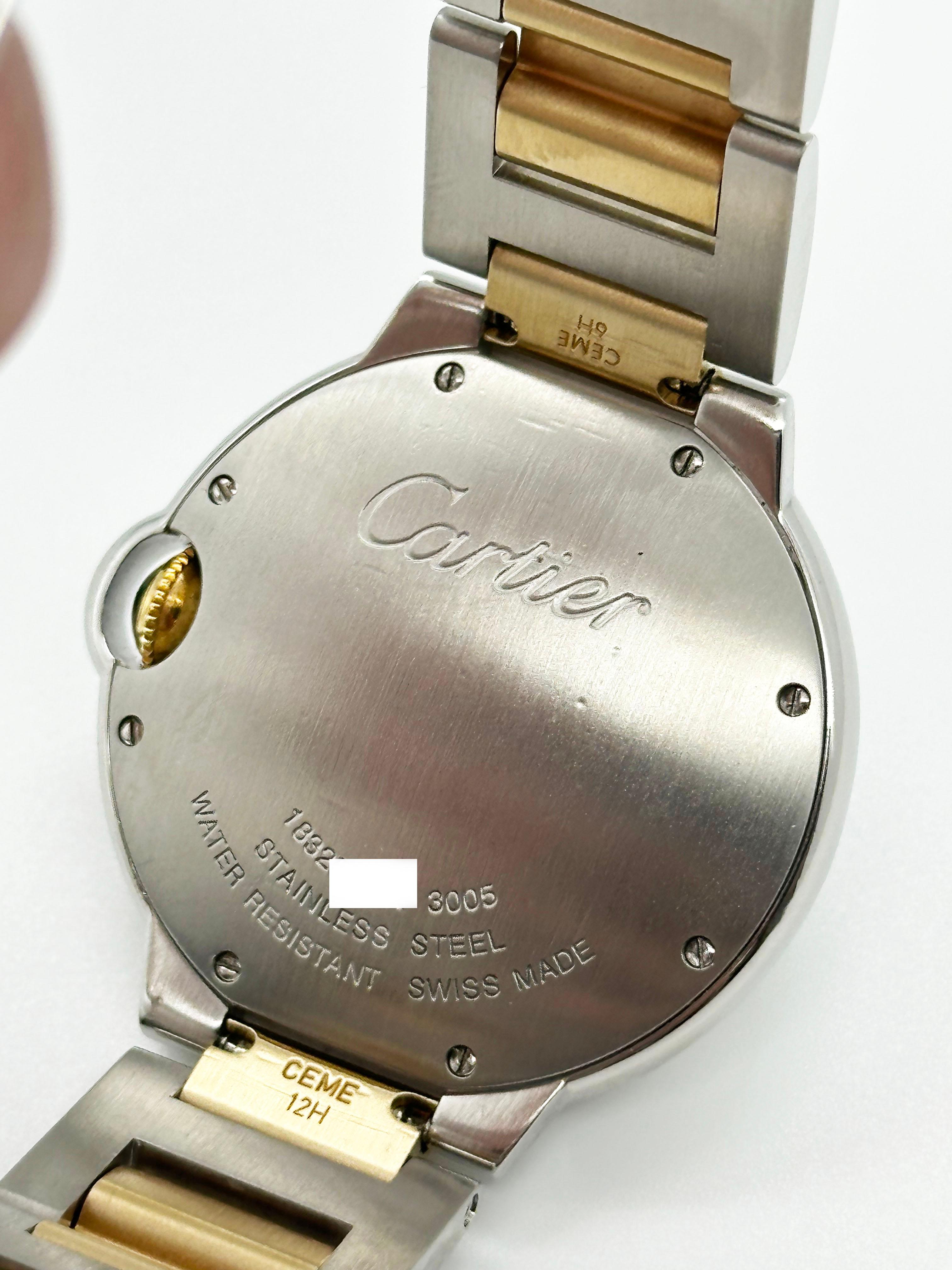 Cartier Ref 3005 Ballon Bleu 36mm 18K Gelbgold Edelstahl 1