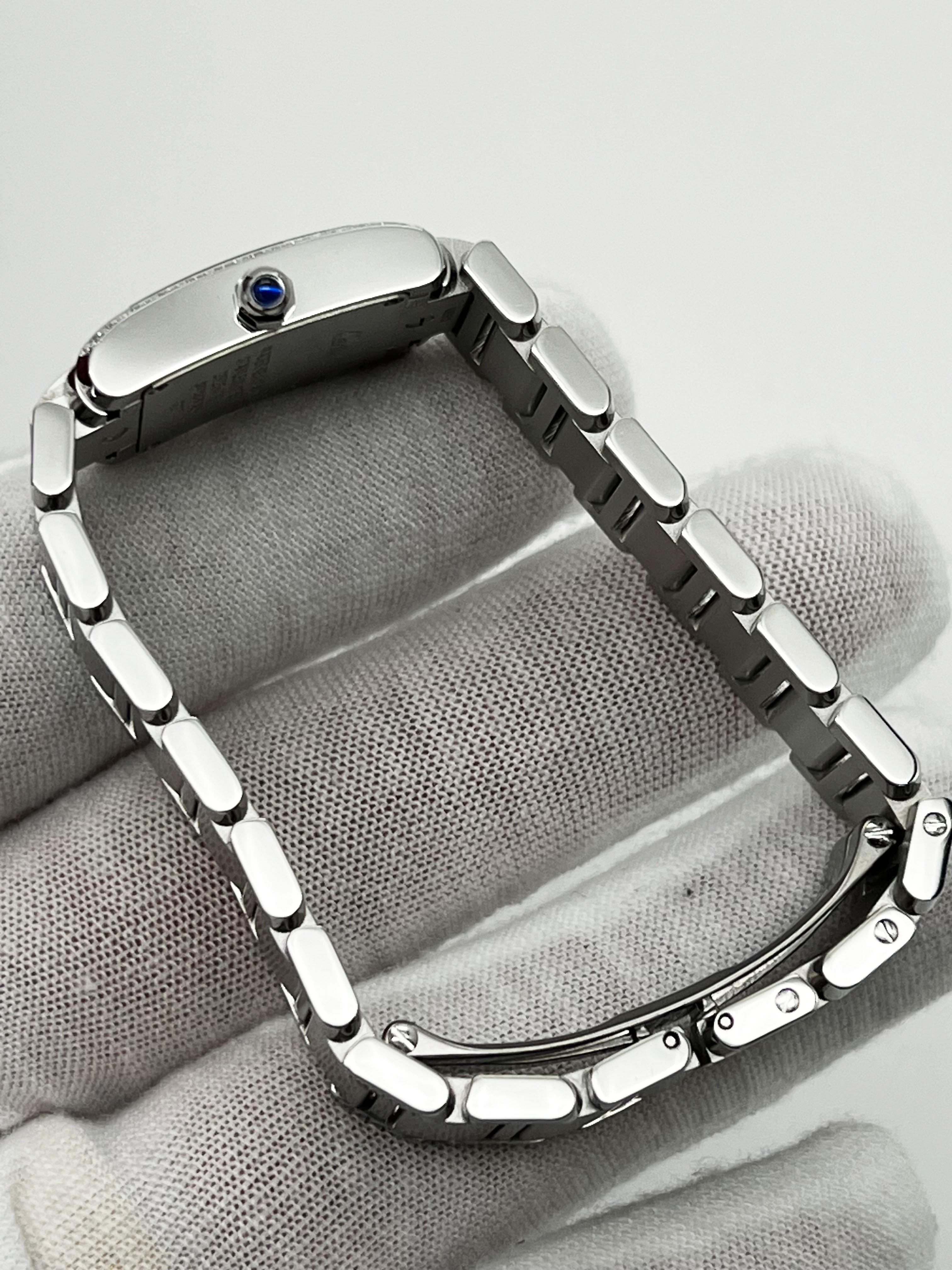 Cartier Ref 3217 W4TA0008 Tank Francaise Diamond Bezel Stainless Box Paper 2021 3