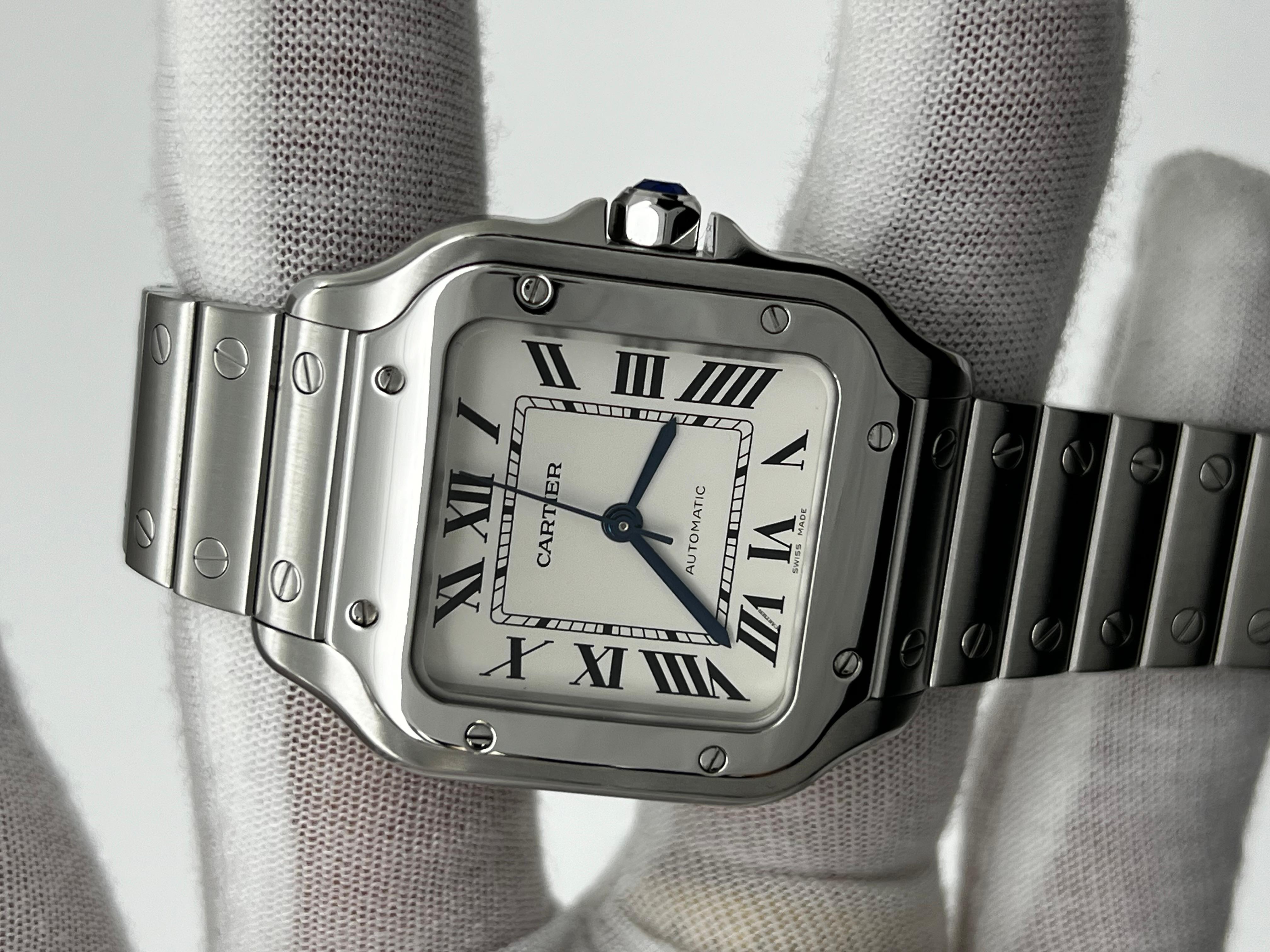 Cartier Ref 4075 WSSA0029 Santos de Cartier Medium Stahl 35.1mm Box Papier 2021 1
