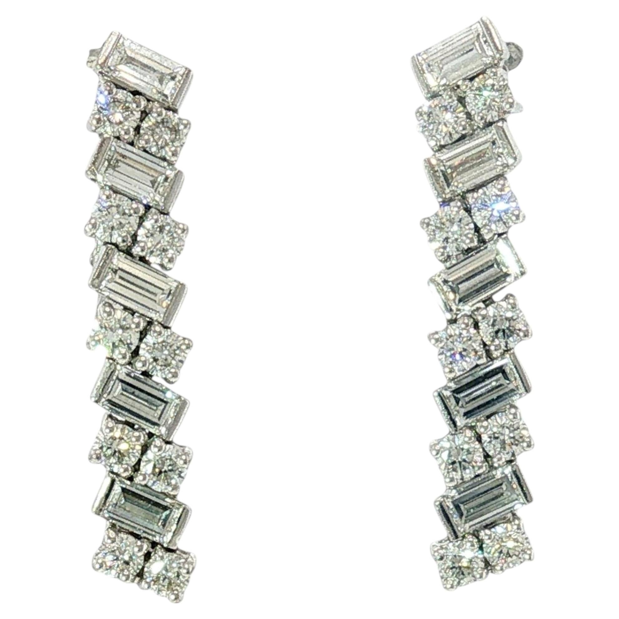 Cartier Reflection de Cartier Diamond Drop Earrings 18K White Gold
