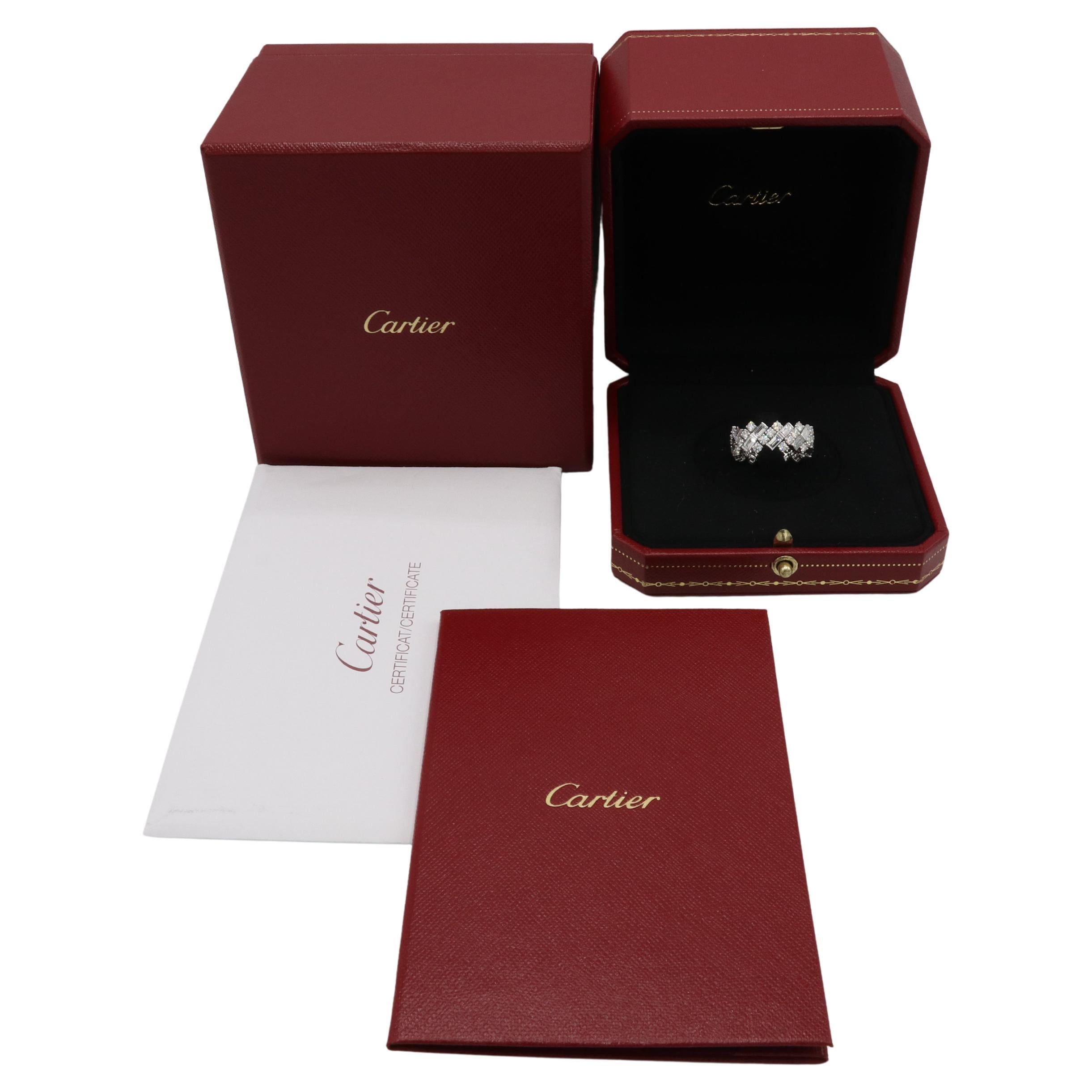Anillo de boda flexible con diamantes naturales Cartier Reflection De Cartier Corte baguette en venta