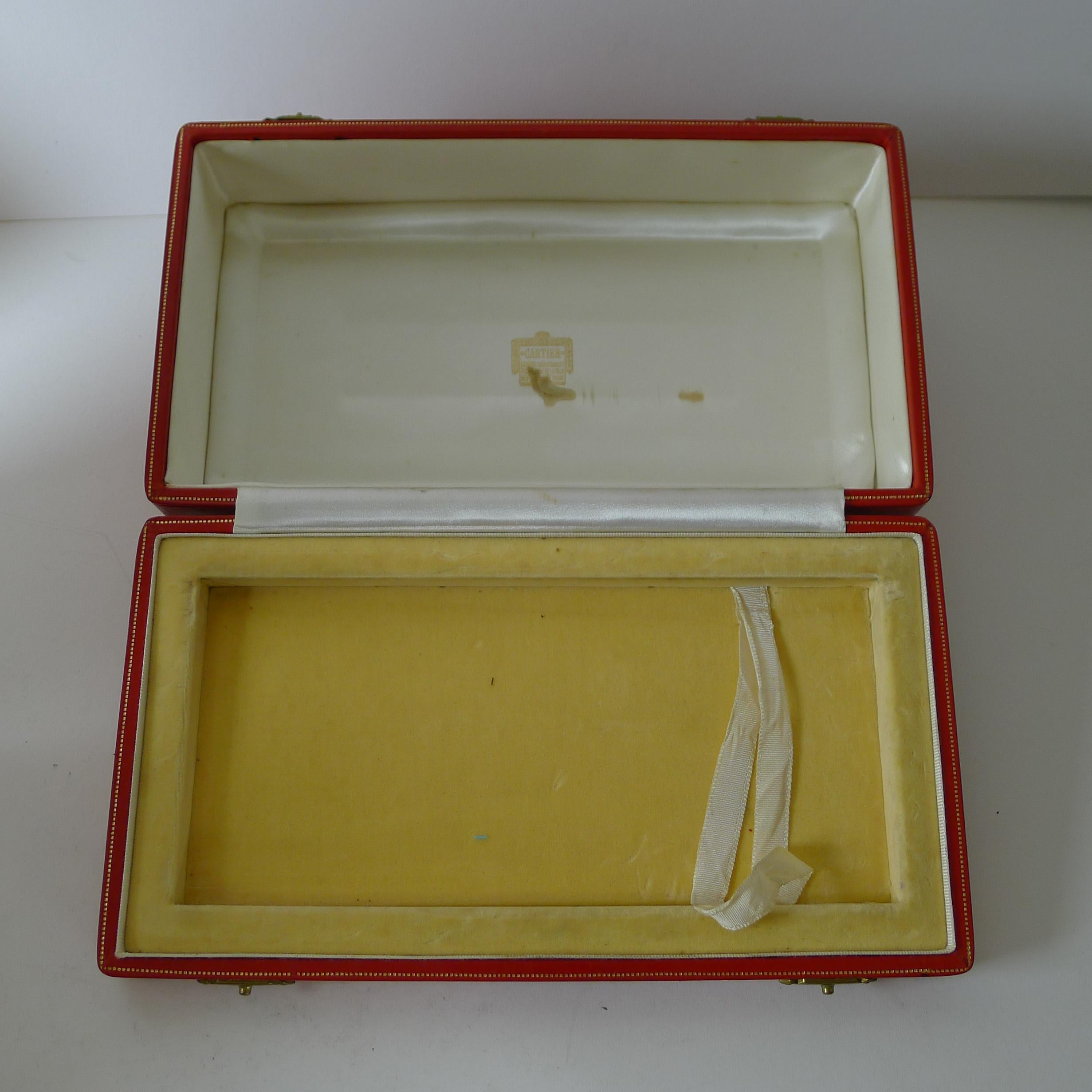 Art Deco Cartier Retailed Solid Sterling Silver Cigar Box - 1961