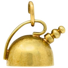 Cartier Retro 14 Karat Gold Tea Kettle Pot Charm