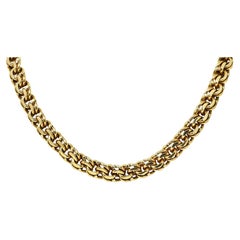 Cartier Retro 14 Karat Yellow Gold Double Curb Link Unisex Chain Necklace