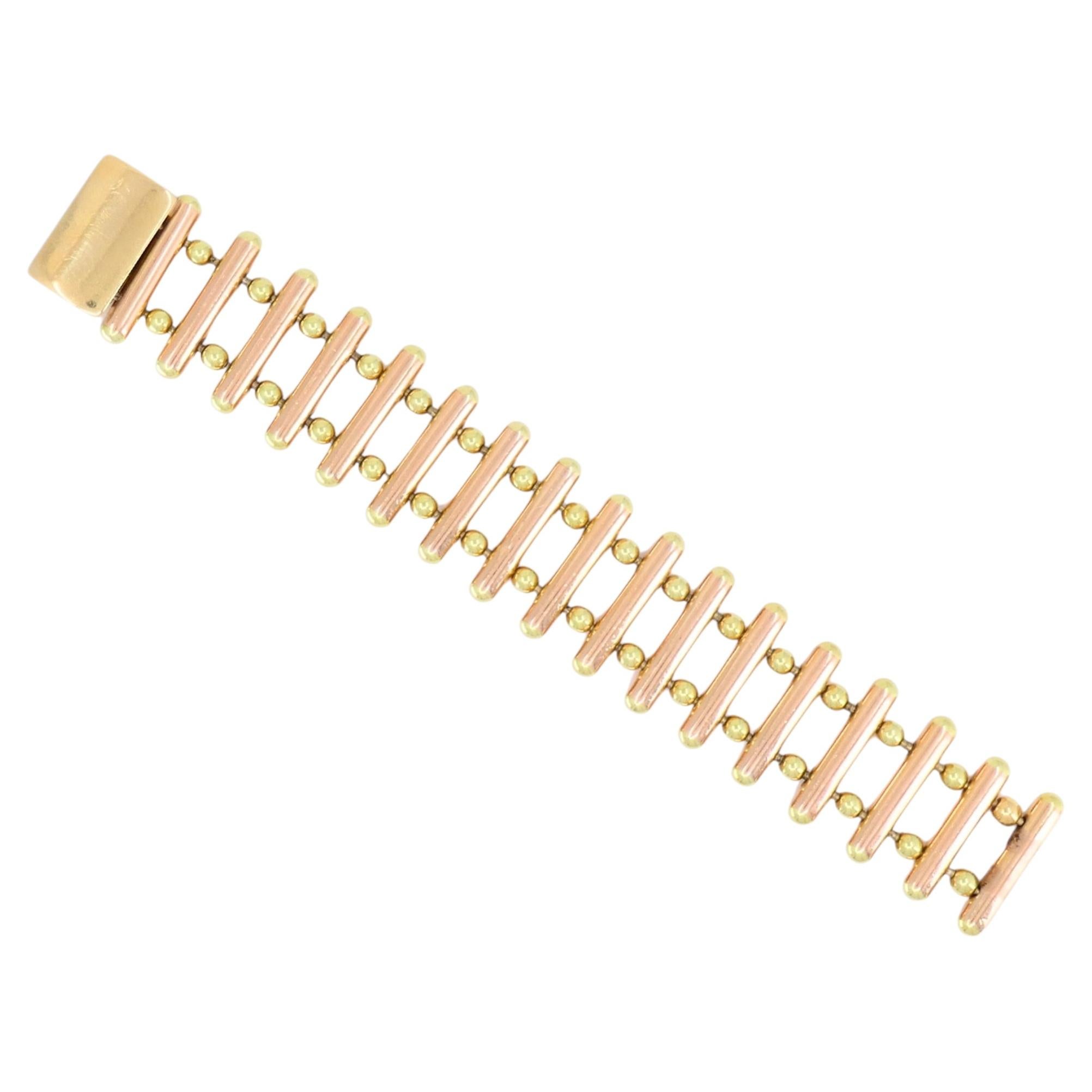 Cartier Retro-Armband aus 14-karätigem Gelb- und Roségold
