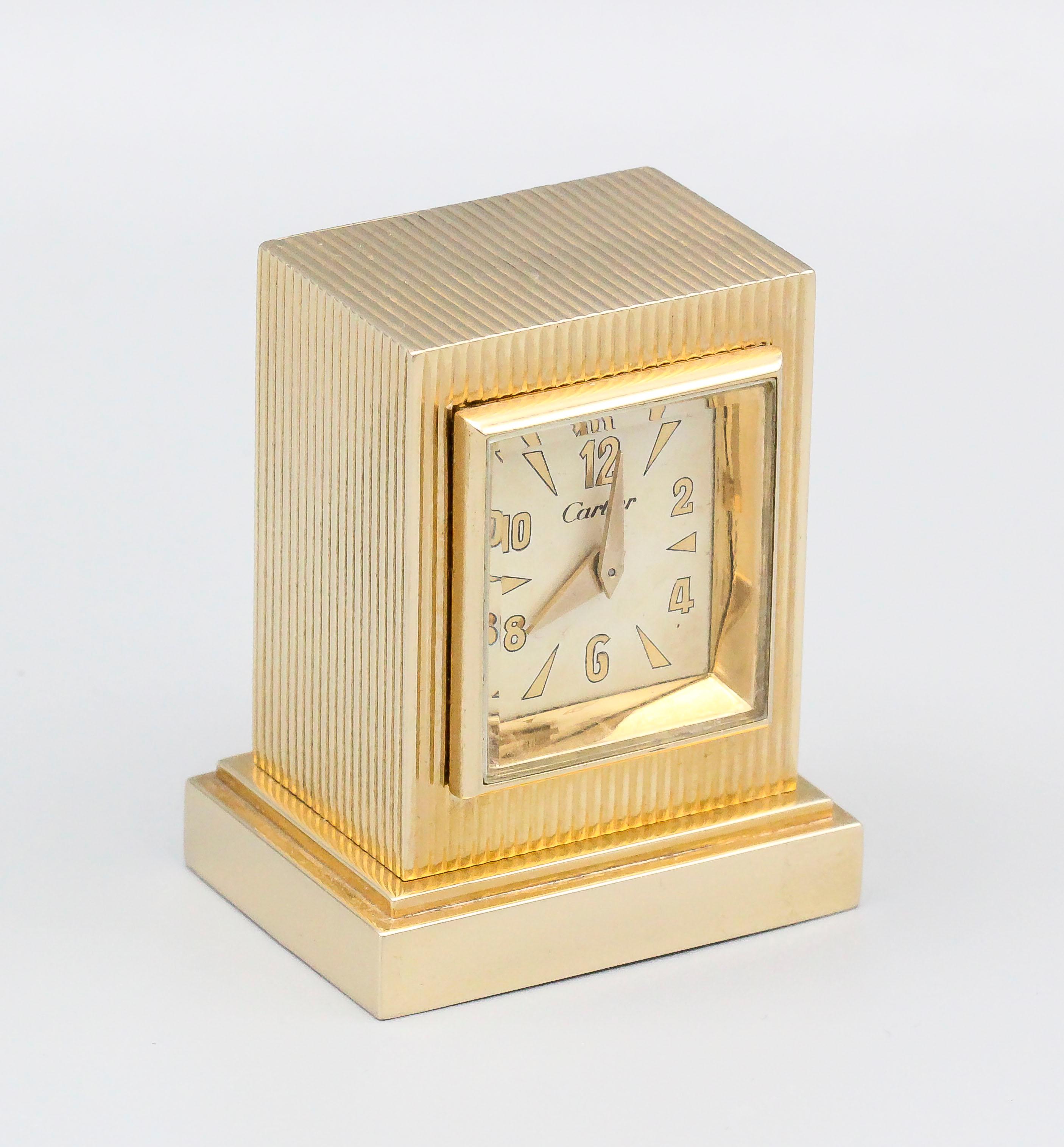 gold desk clock