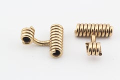 Cartier Retro 14k Gold Spiral Spring Cufflinks