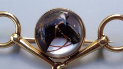 CARTIER Retro 14k Yellow Gold, Enamel & Rock Crystal Equestrian Brooch 1940s