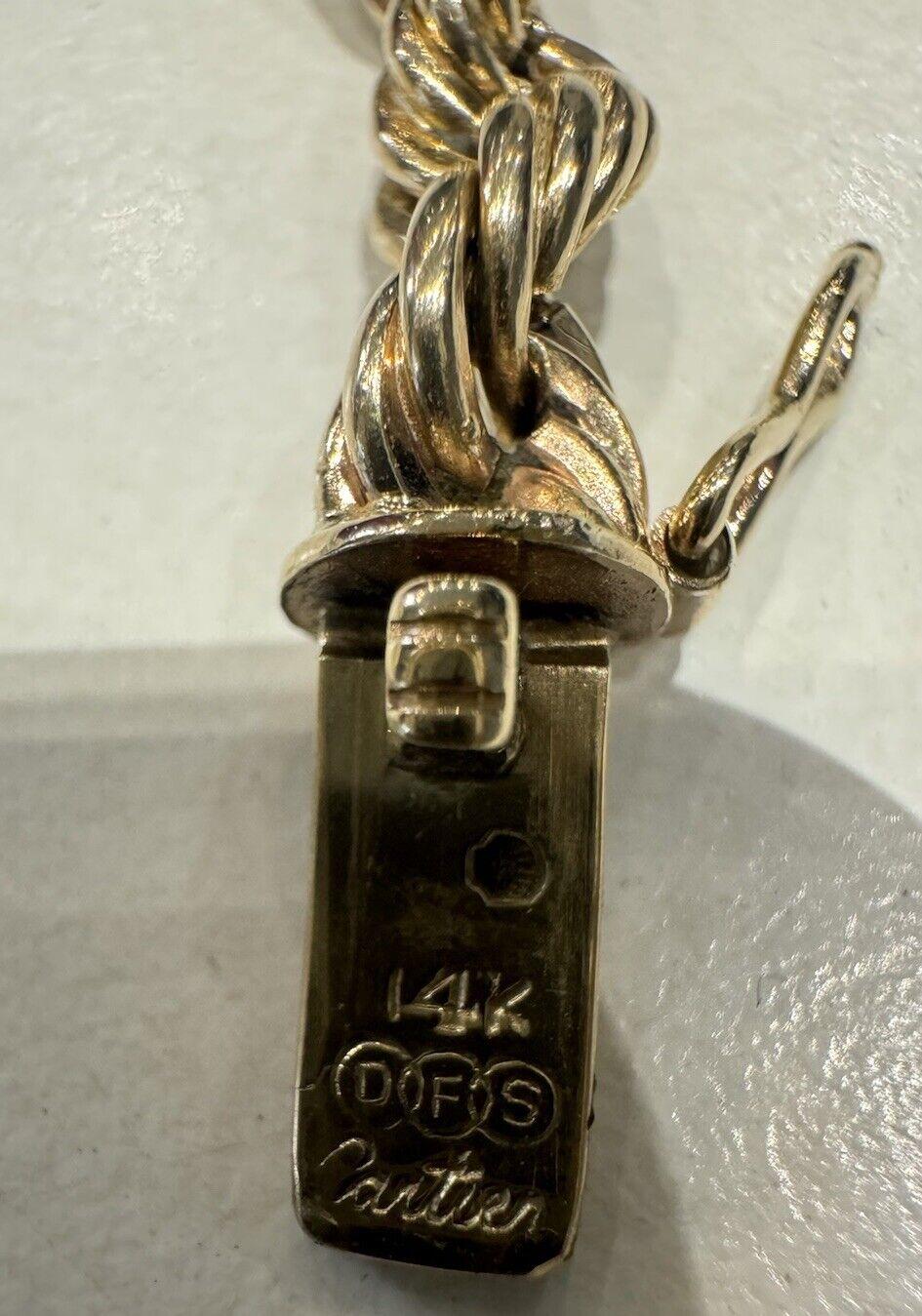 CARTIER Pulsera de identificación retro de oro amarillo de 14k con funda Circa 1940s en venta 2