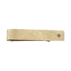 Cartier Vintage 14k Yellow Gold & Sapphire Money Clip circa 1940s Rare