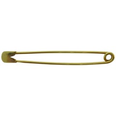 Cartier Retro 18k Yellow Gold Safety Pin Brooch, circa 1940s, Made in New York