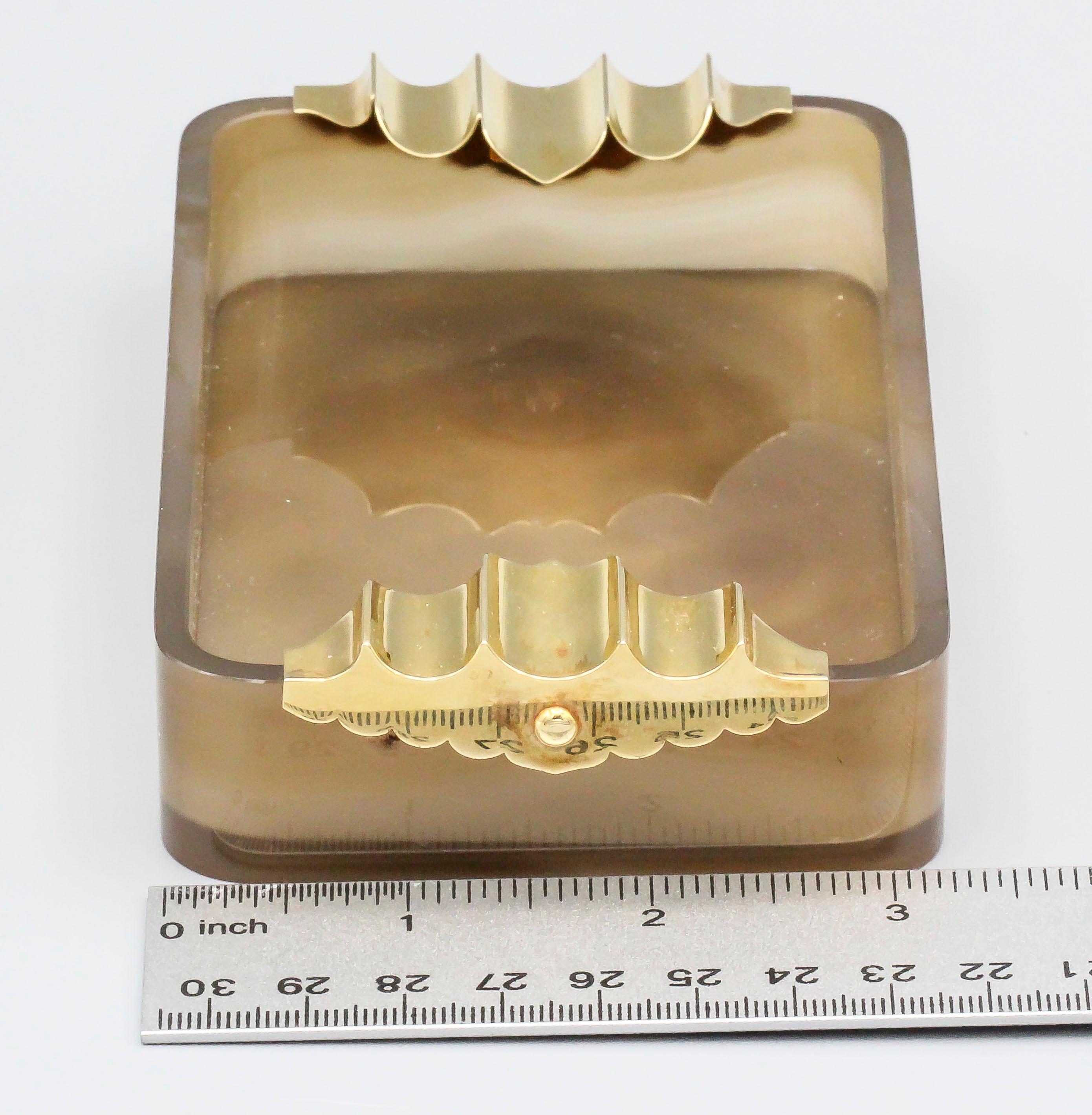 Cartier Retro Agate and Gold Large Ashtray In Good Condition In New York, NY