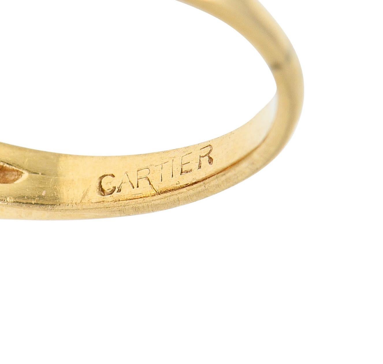 Cartier Retro Citrine Ruby 14 Karat Yellow Gold Gemstone Cocktail Ring 6