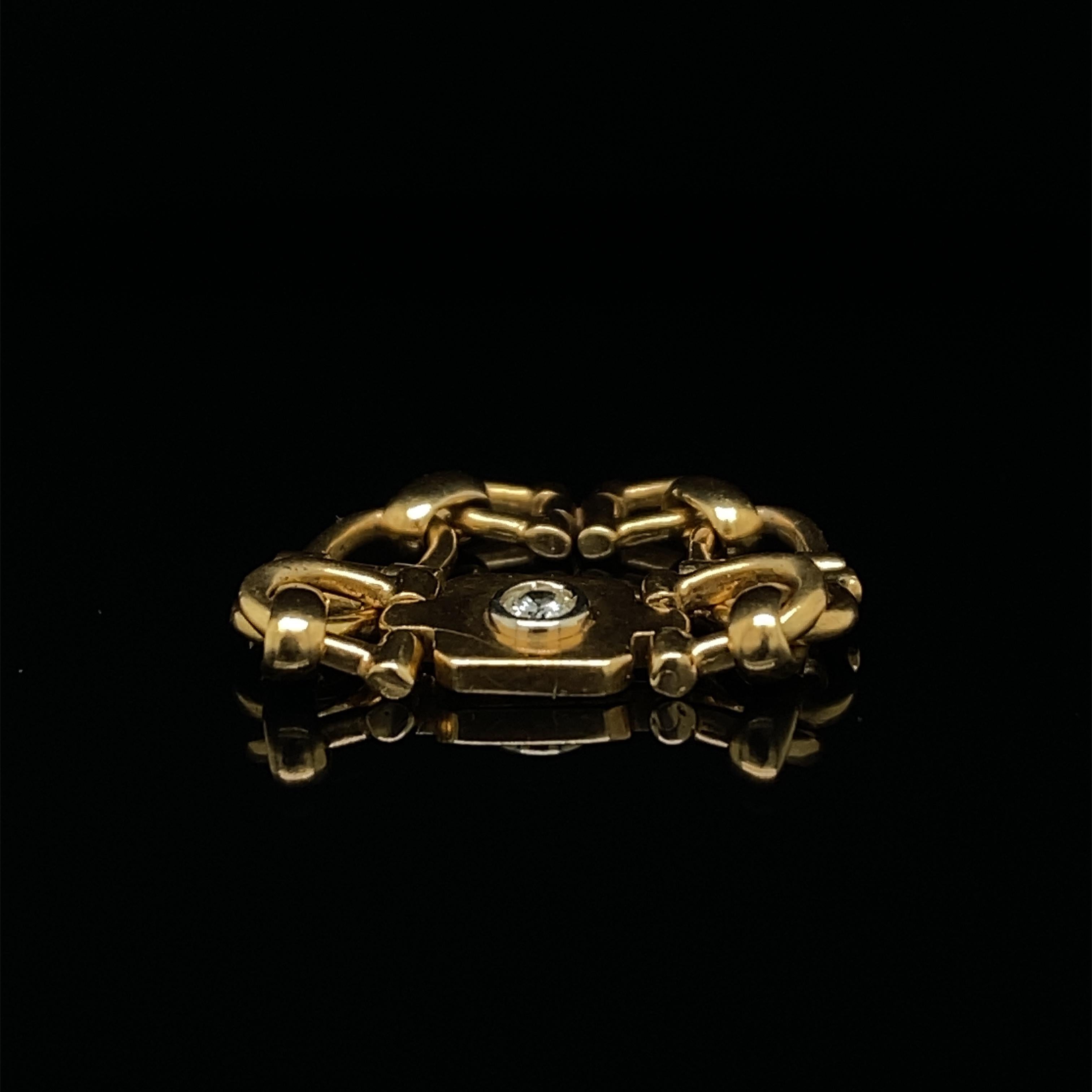Round Cut Cartier Retro Flexible Diamond 18 Karat Yellow Gold Ring, Circa 1980.