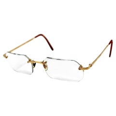 Cartier Rimless Gold-Tone Metal Vintage Eyeglasses