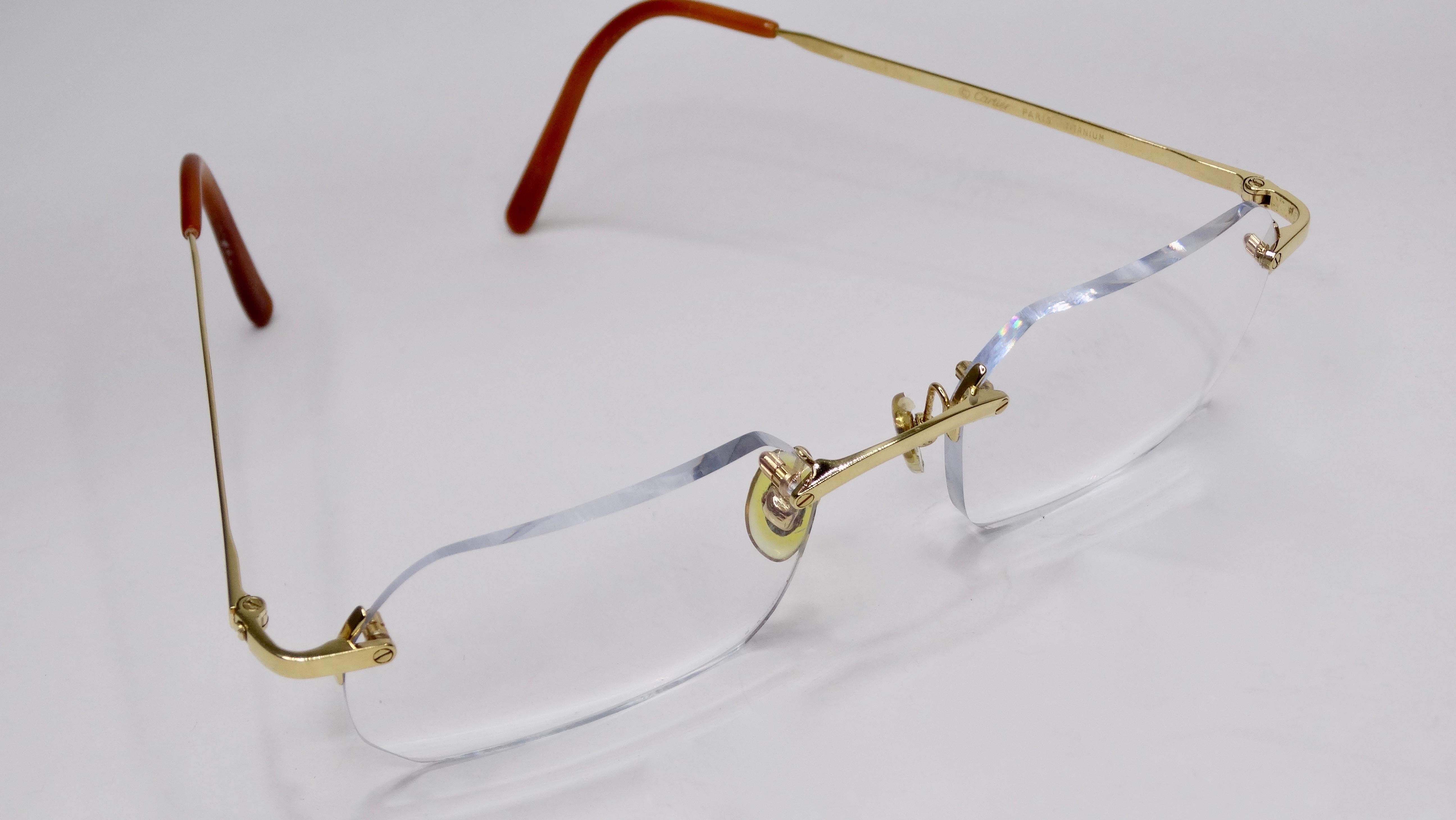 Cartier Rimless Logo Glasses  In Good Condition In Scottsdale, AZ