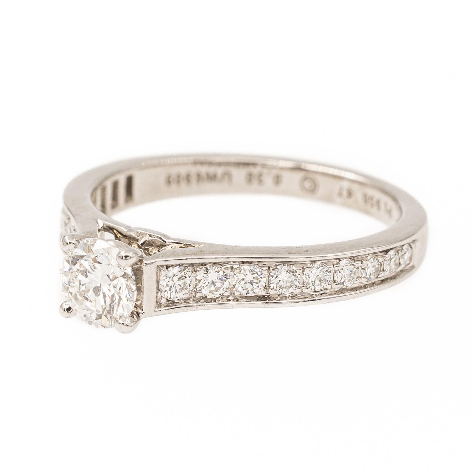 Brilliant Cut Cartier Ring 1895 Platinum Diamond For Sale