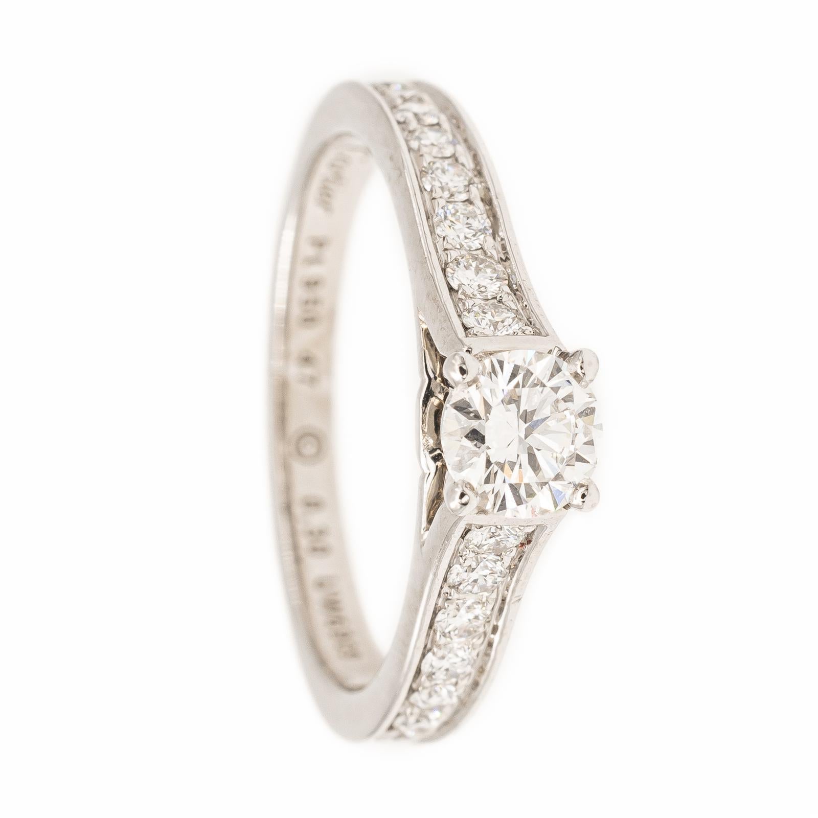 Cartier Ring 1895 Platinum Diamond In Excellent Condition For Sale In PARIS, FR