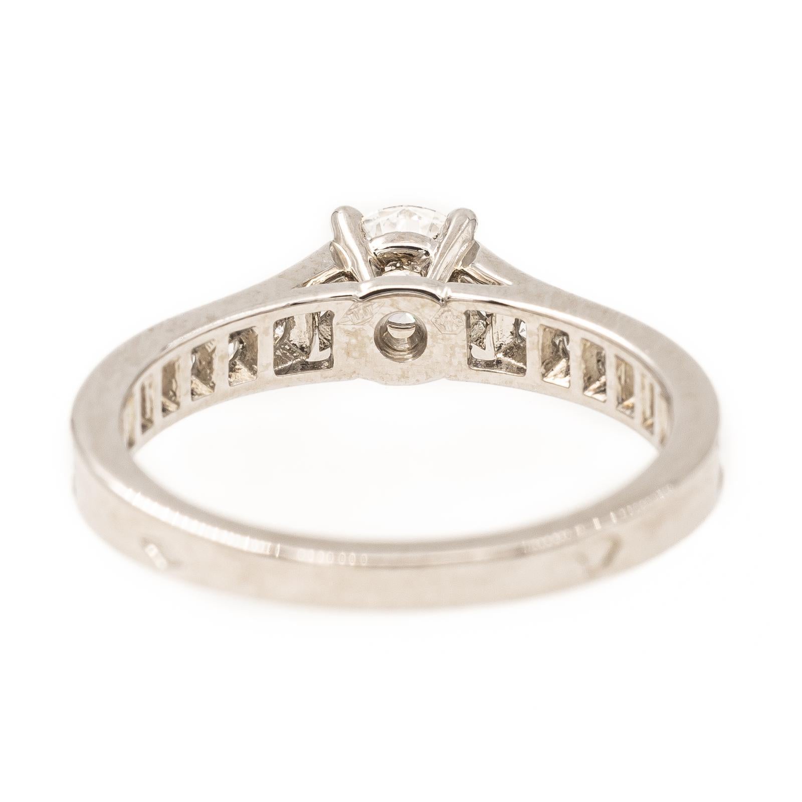 Women's Cartier Ring 1895 Platinum Diamond For Sale