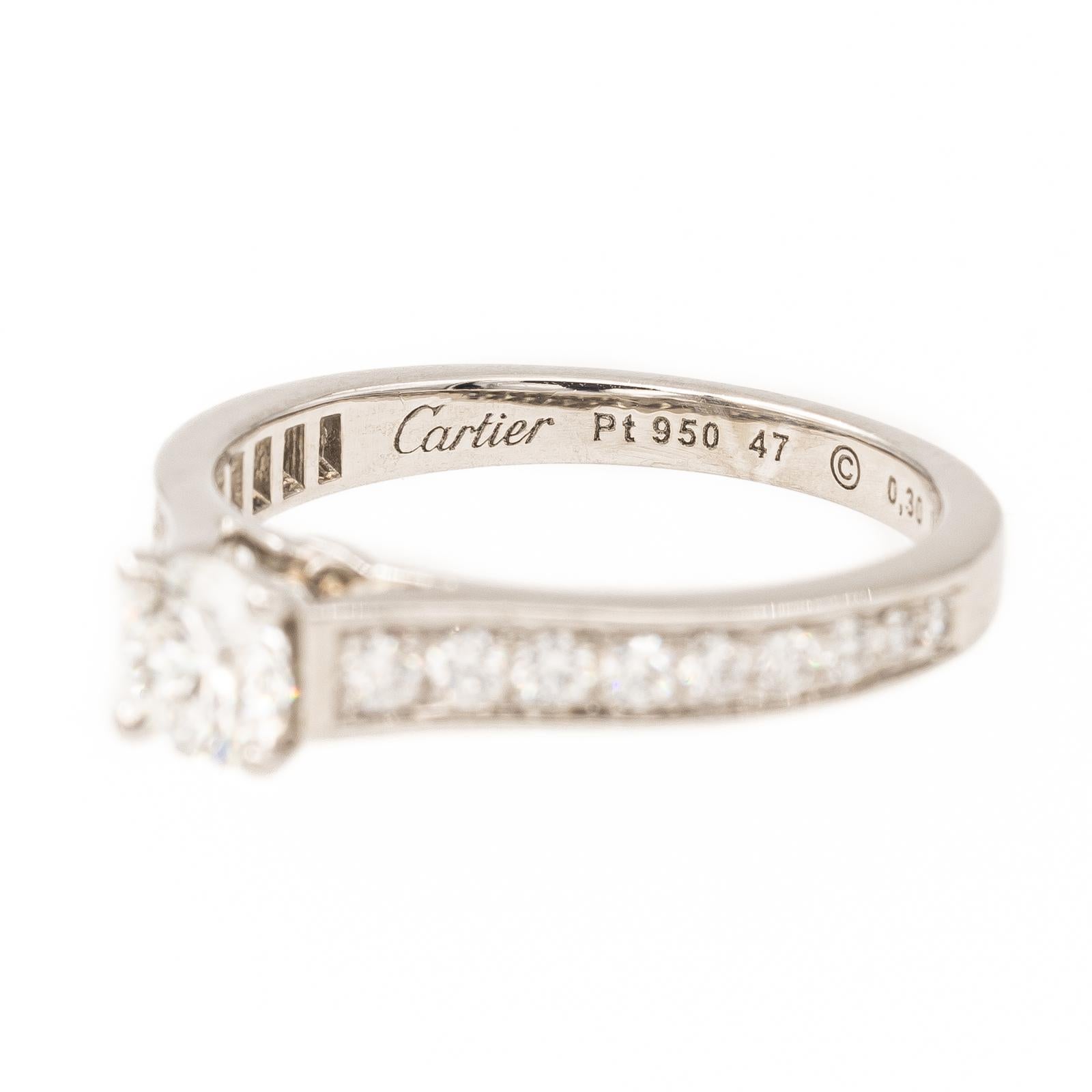 Cartier Ring 1895 Platinum Diamond For Sale 2