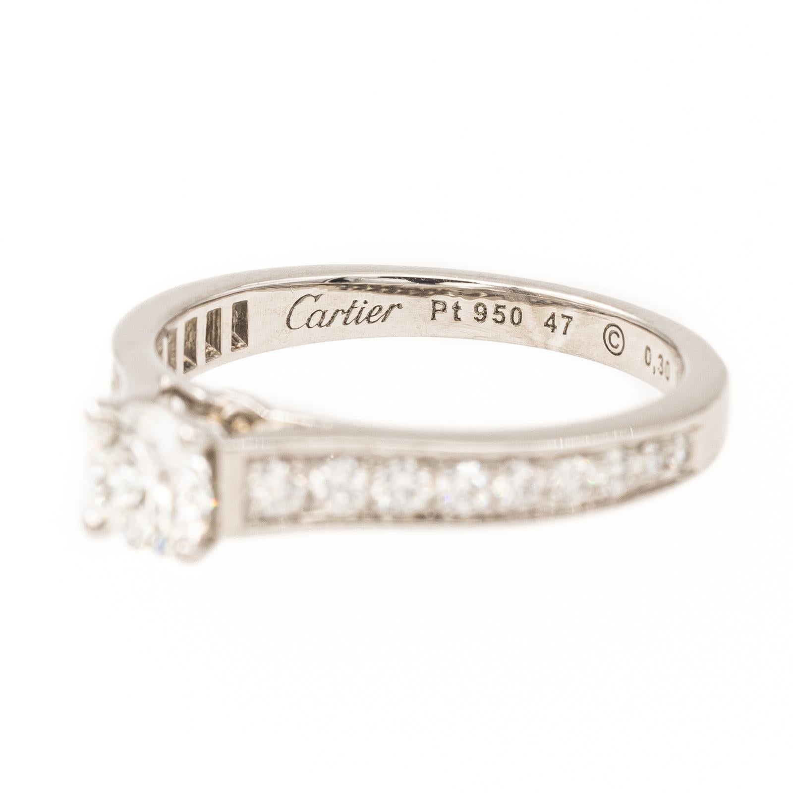 Cartier Ring 1895 Platinum Diamond In Excellent Condition For Sale In PARIS, FR