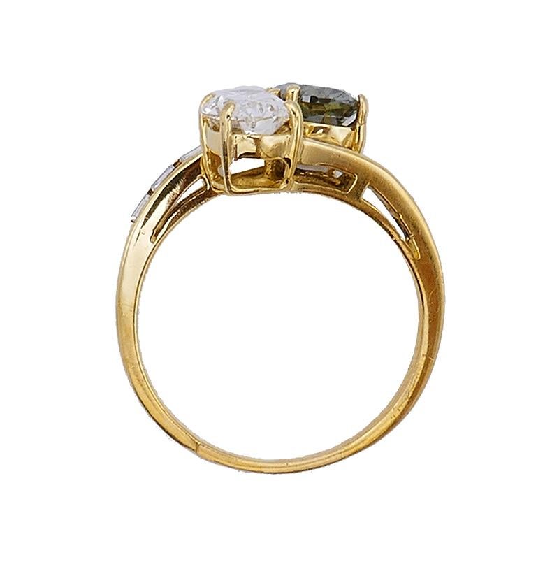 Women's Cartier Ring 18k Gold Chameleon Diamond Bypass Cocktail Ring