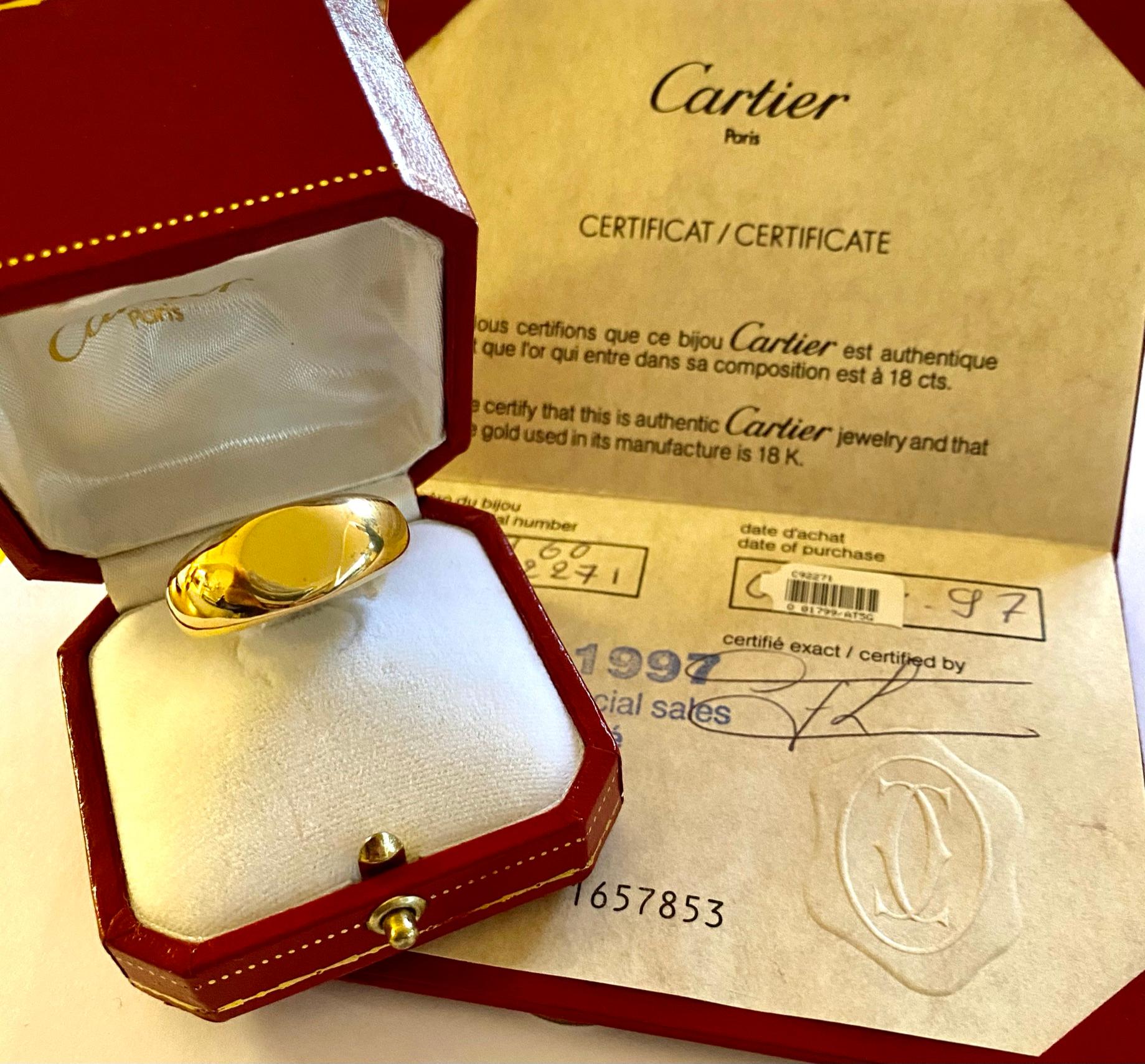 Cartier Ring, 18 Karat Yellow Gold for Man, Signet Ring 2