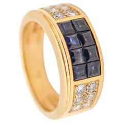 CARTIER Bague en or jaune 18Kt avec 1.54 Ctw en saphirs et diamants