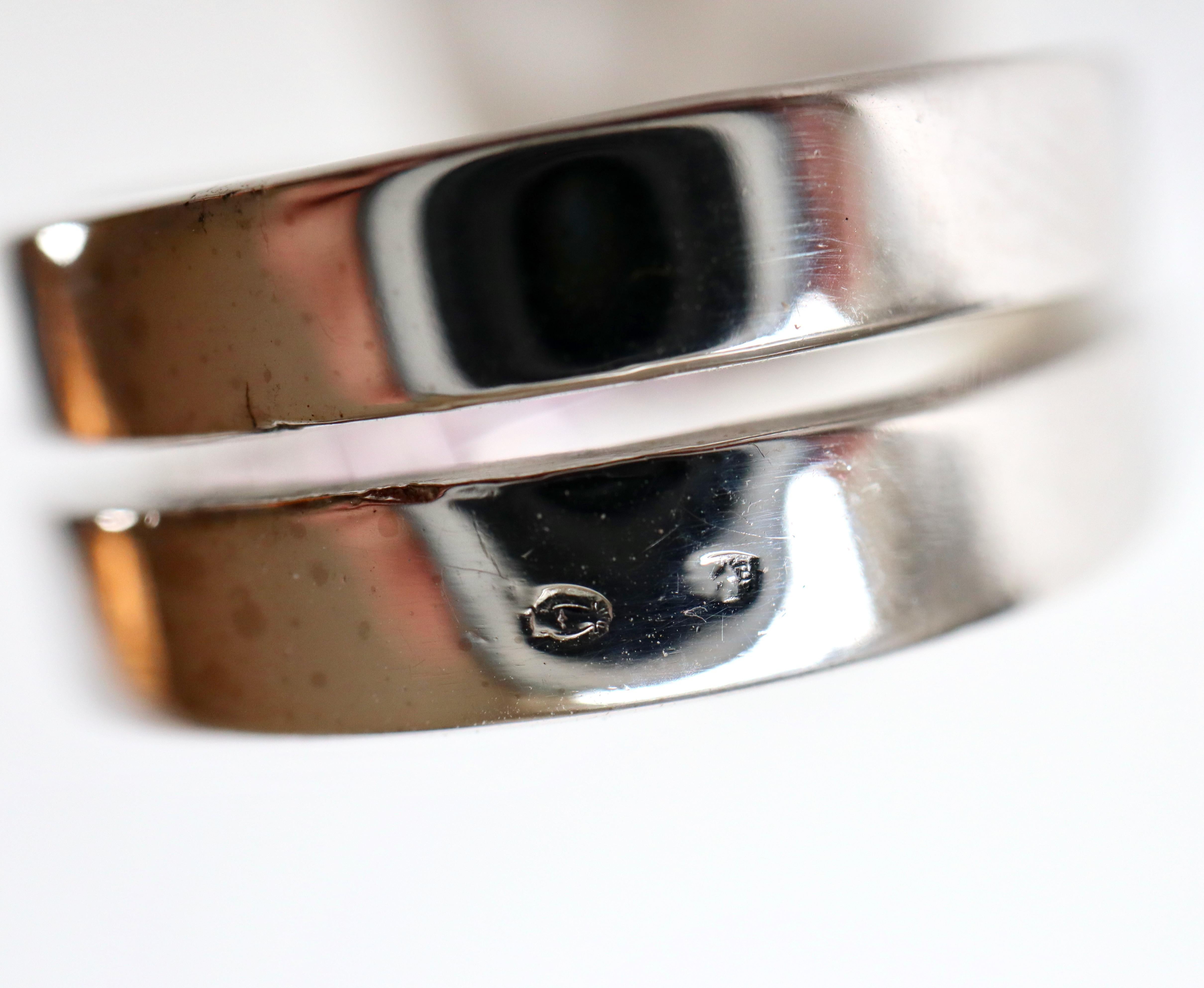 CARTIER Ring in 18-carat white gold, double ring set with pink Sapphires For Sale 5