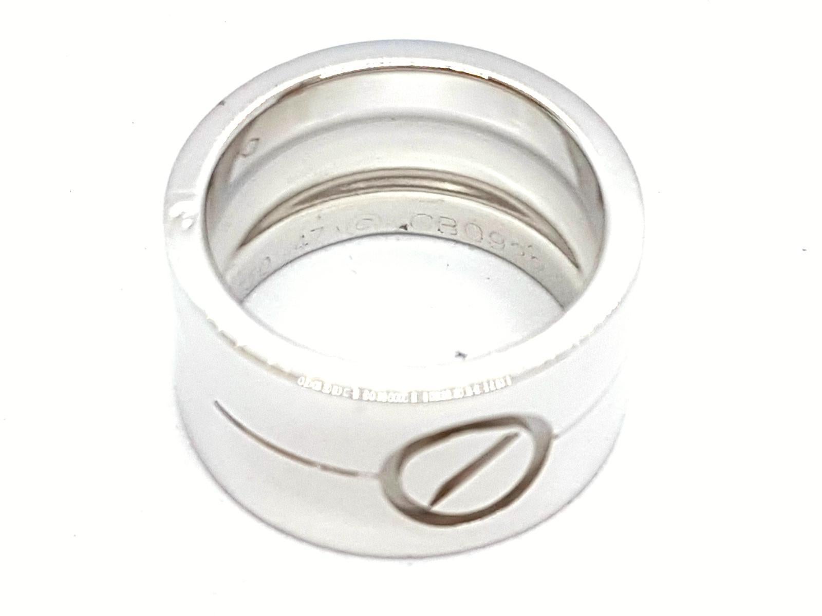 Women's Cartier Ring Love White Gold For Sale
