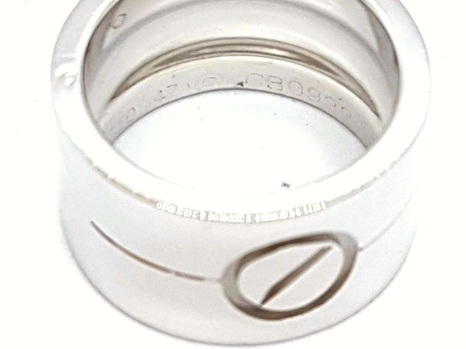 Cartier Ring Love White Gold For Sale 2