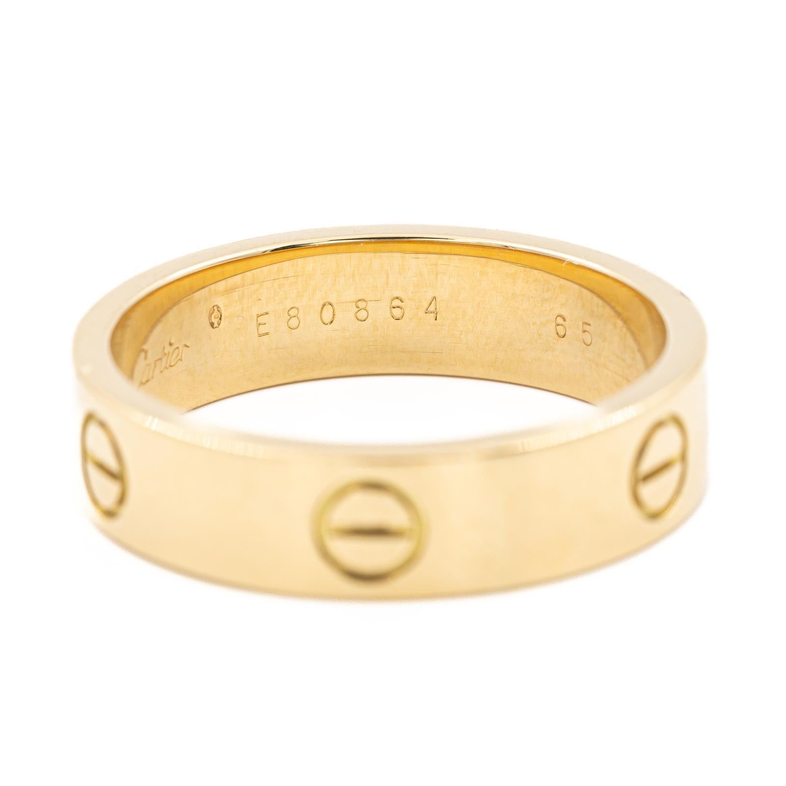 Cartier Ring Love Yellow Gold In Excellent Condition In PARIS, FR