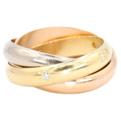 CARTIER RING WOMENS Size 7 TRINITY 18K DIAMOND PAVE VINTAGE LUXURYCORE