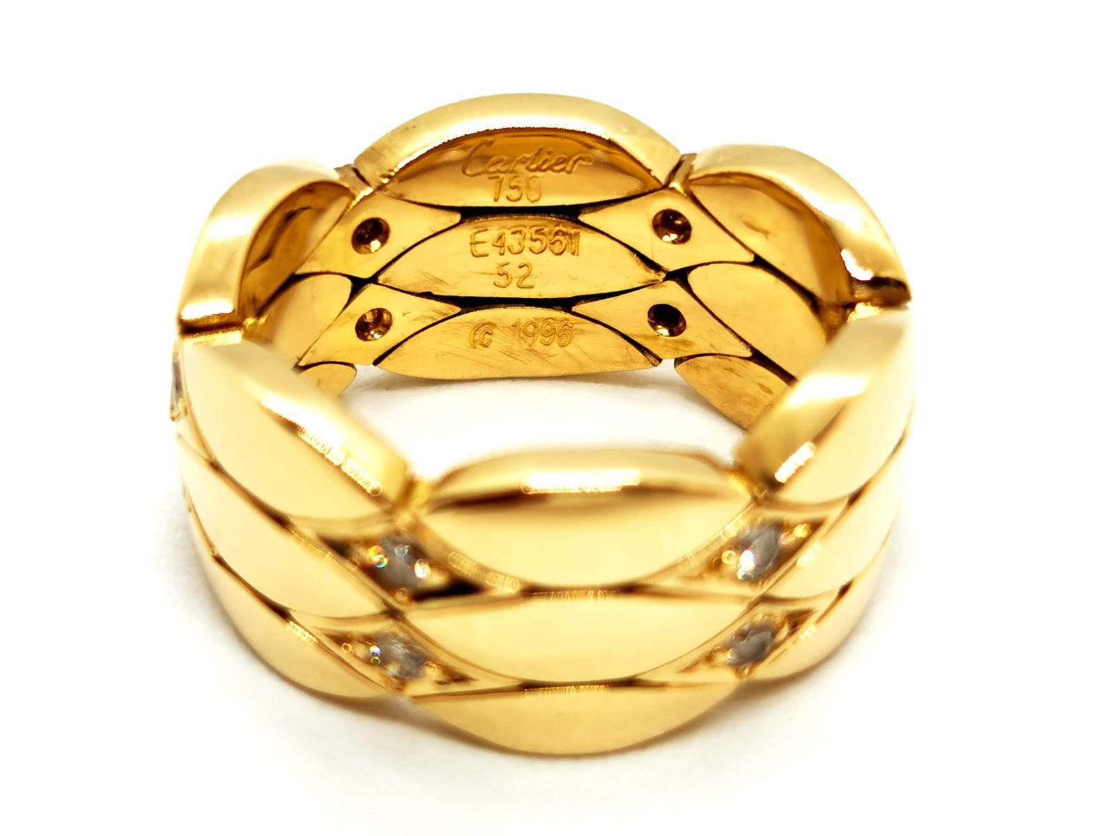 Brilliant Cut Cartier Ring Yellow Gold Diamond For Sale