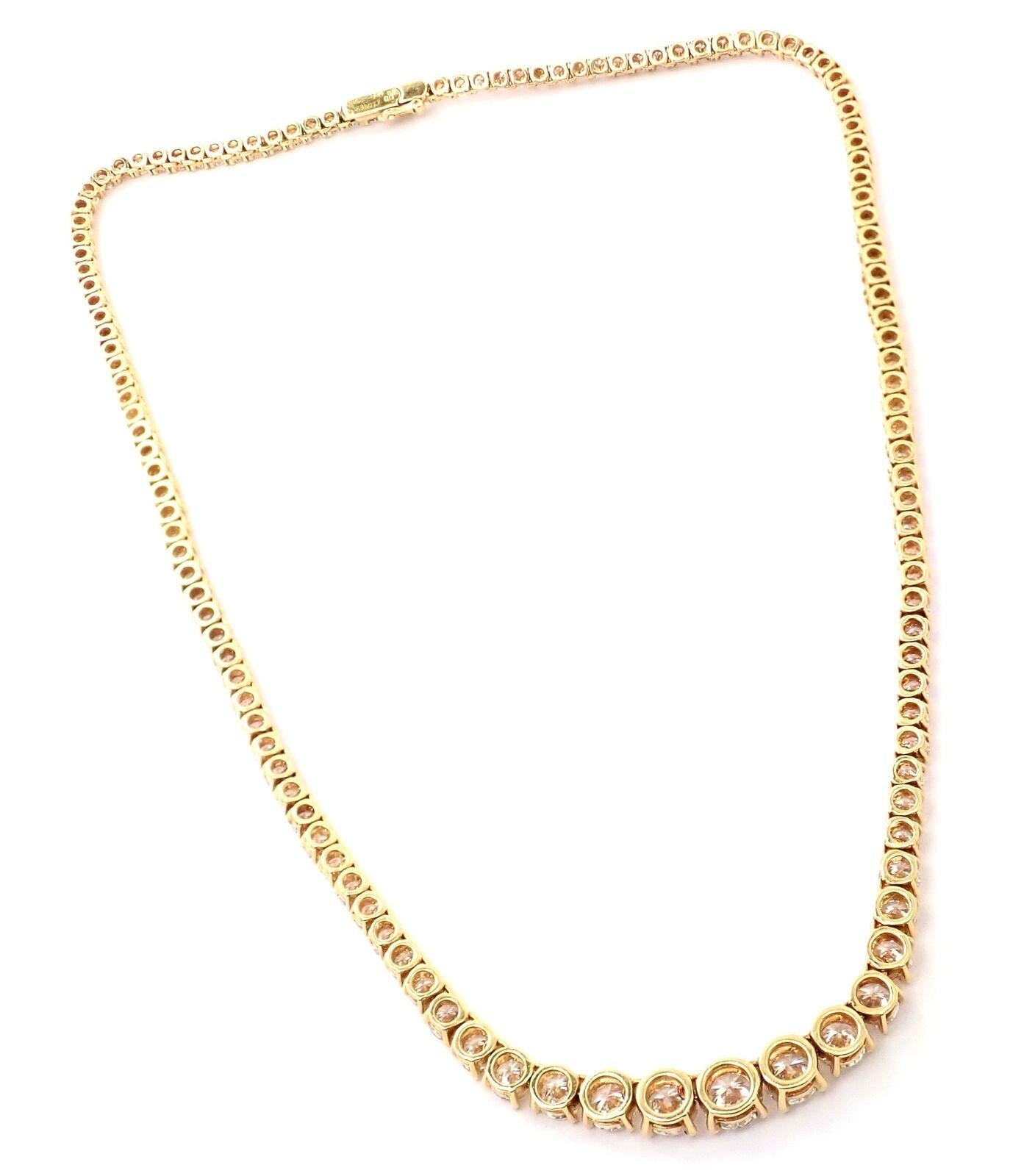 Cartier Riviera Graduated 20ct Diamond Yellow Gold Tennis Necklace 3