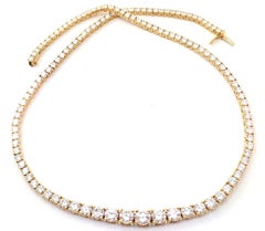 Cartier Riviera Graduated 20ct Diamond Yellow Gold Tennis Necklace