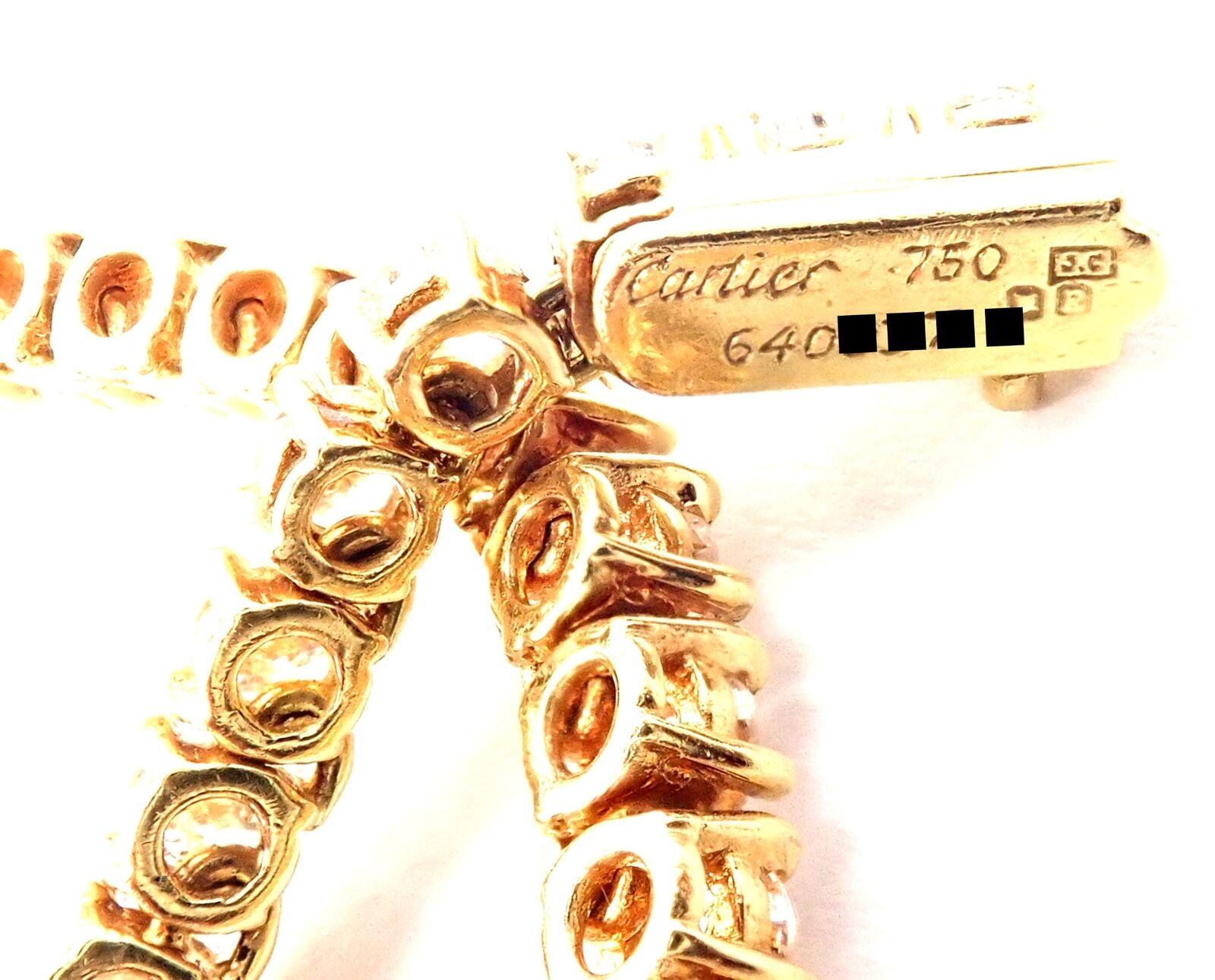 Women's or Men's Cartier Riviera Graduated 20ct Diamond Yellow Gold Tennis Necklace