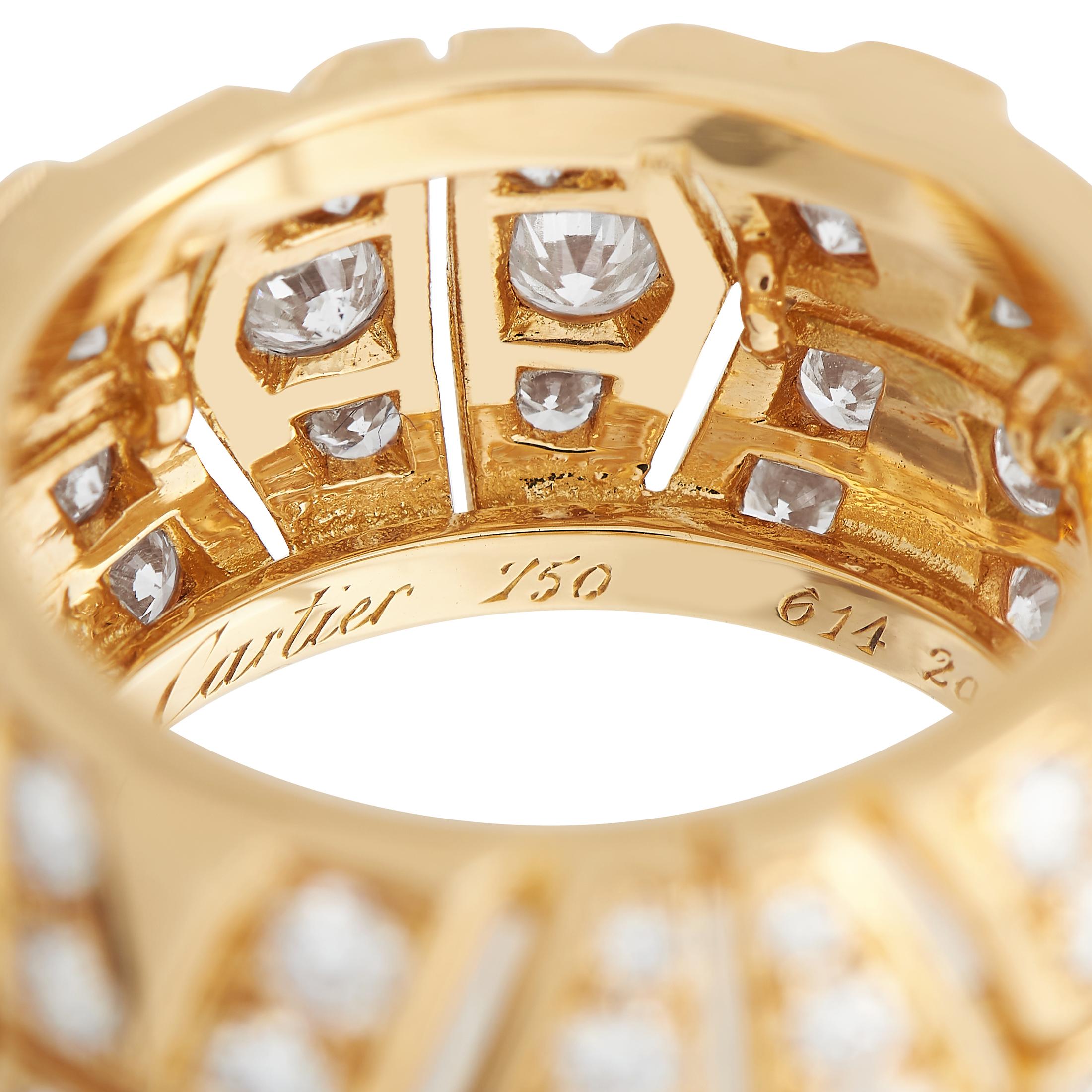 Cartier Rivoli 18 Karat Gelbgold 2,25 Karat Diamantring CA10-101023 (Rundschliff) im Angebot