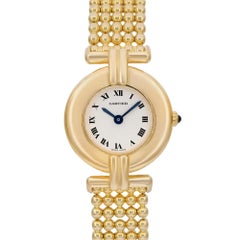Cartier Rivoli 24mm 18K Yellow Gold White Dial Ladies Quartz Watch 881092