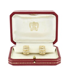 Cartier Rivoli Yellow Gold Diamond Hoop Earrings