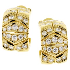 Cartier Rivoli Yellow Gold Diamond Hoop Earrings