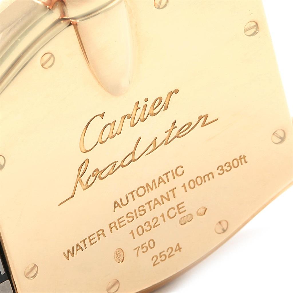 Cartier Roadster 18 Karat Yellow Gold Large Men's Watch W62005V2 Box Papers 6