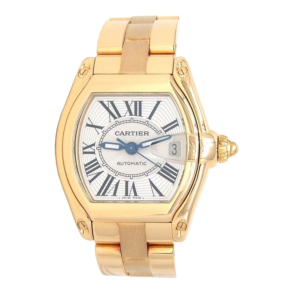Cartier Roadster 18 Karat Yellow Gold Men's Watch Automatic W62005V1 For Sale